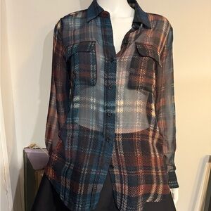 Who What Wear Multicolor Plaid Shirt